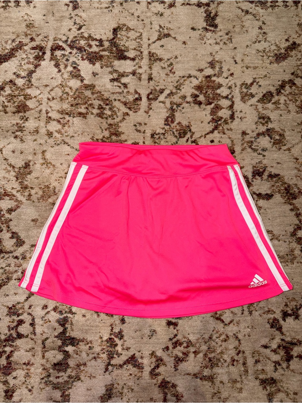 Adidas Big Girl’s Hot Pink Athletic Skirt with White Stripes